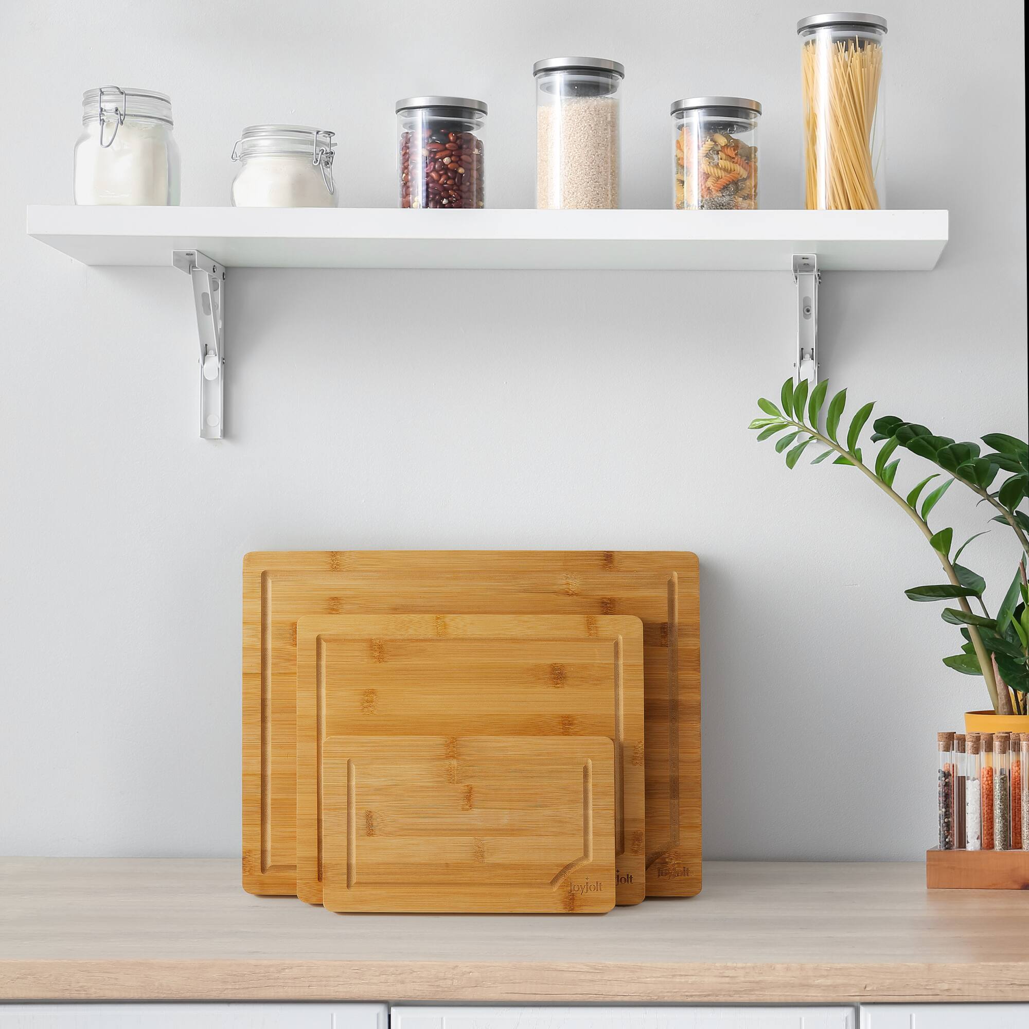 JoyJolt® 3-Piece Bamboo Cutting Board Set